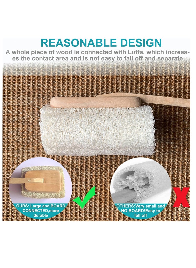 Mr.Cui'shop Natural Exfoliating Loofah luffa loofa Bath Brush On a Stick - with Long Wooden Handle Back Brush for Men & Women - Shower Sponge Body Back Scrubber Pack of 1 - Image 3