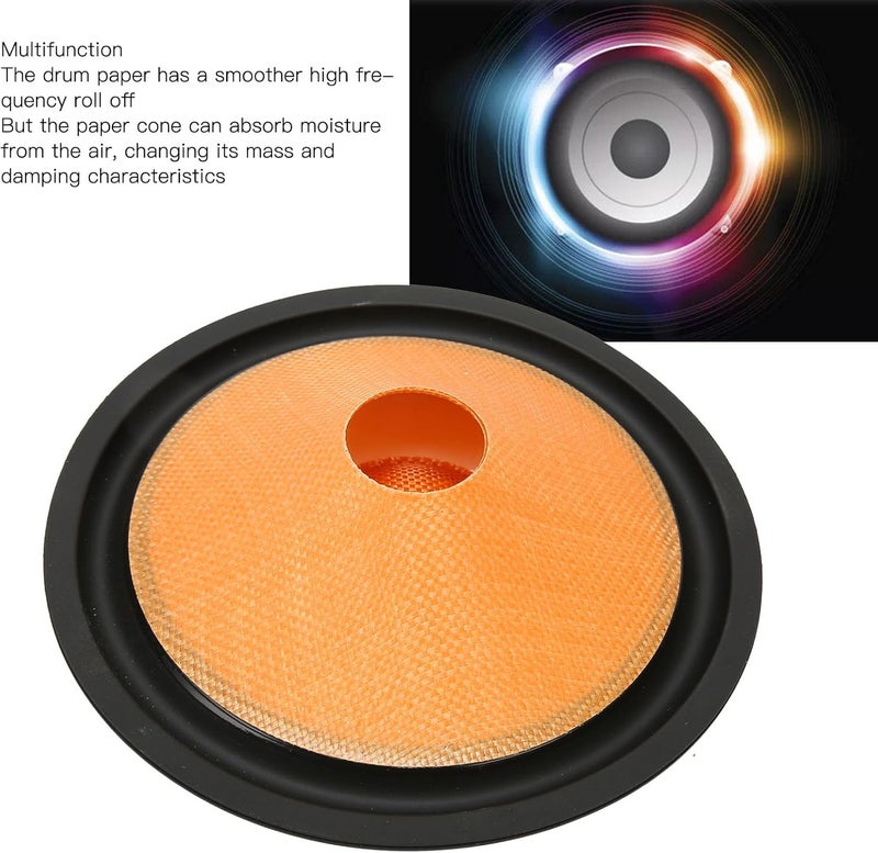 Paper Speaker Cone Drum Paper, Subwoofer Cones for 8 Inch Speaker, High Grade Glass Fiber with 1.4 Inch Inner Diameter, Durable Speaker Drum Paper for Enhanced Sound Quality - Image 2