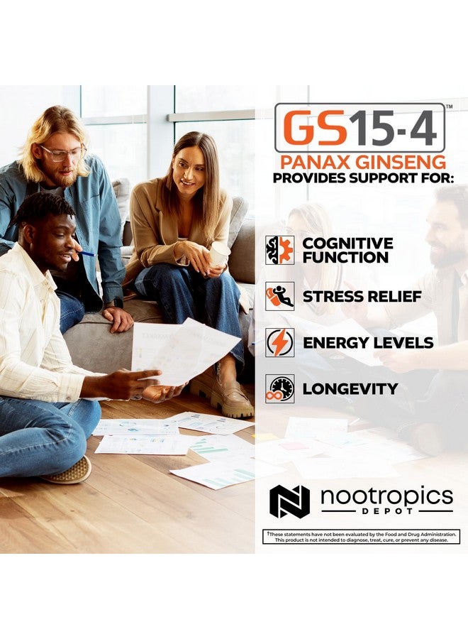 Nootropics Depot GS15-4 Panax Ginseng Extract Capsules | 200mg | 60 Count | Ayurvedic Herb | Natural Adaptogen | Supports Healthy Stress Levels - Image 4