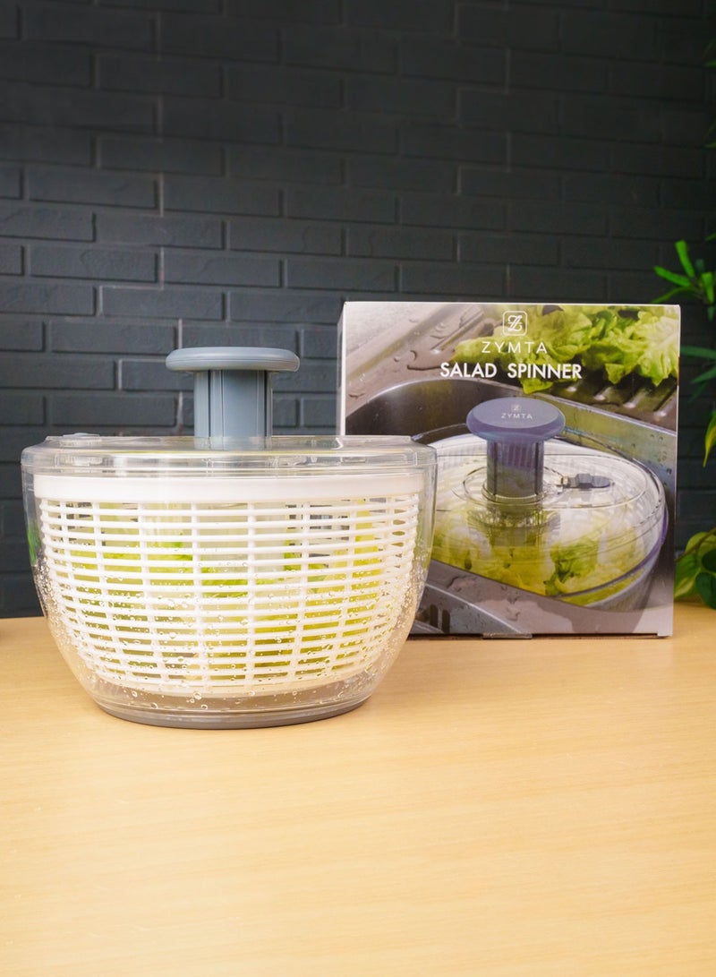 ZYMTA 6L Large Salad Spinner | BPA-Free Easy Pump Action Lettuce Dryer with Non-Slip Base for Fresh Greens - Image 5