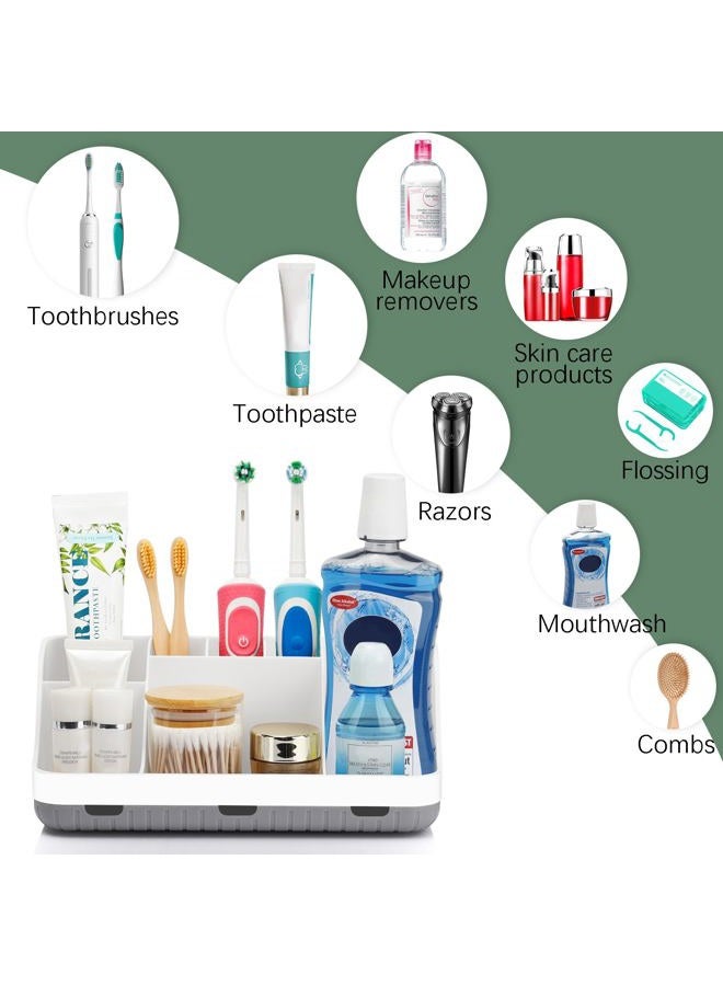 GFWARE Toothbrush Holders for Bathrooms Countertop Organizer - Kids Electric Toothbrush and Toothpaste Holder Detachable 7 Slots Tooth Brush Organization Bathroom Accessories Storage Vanity, White - Image 5