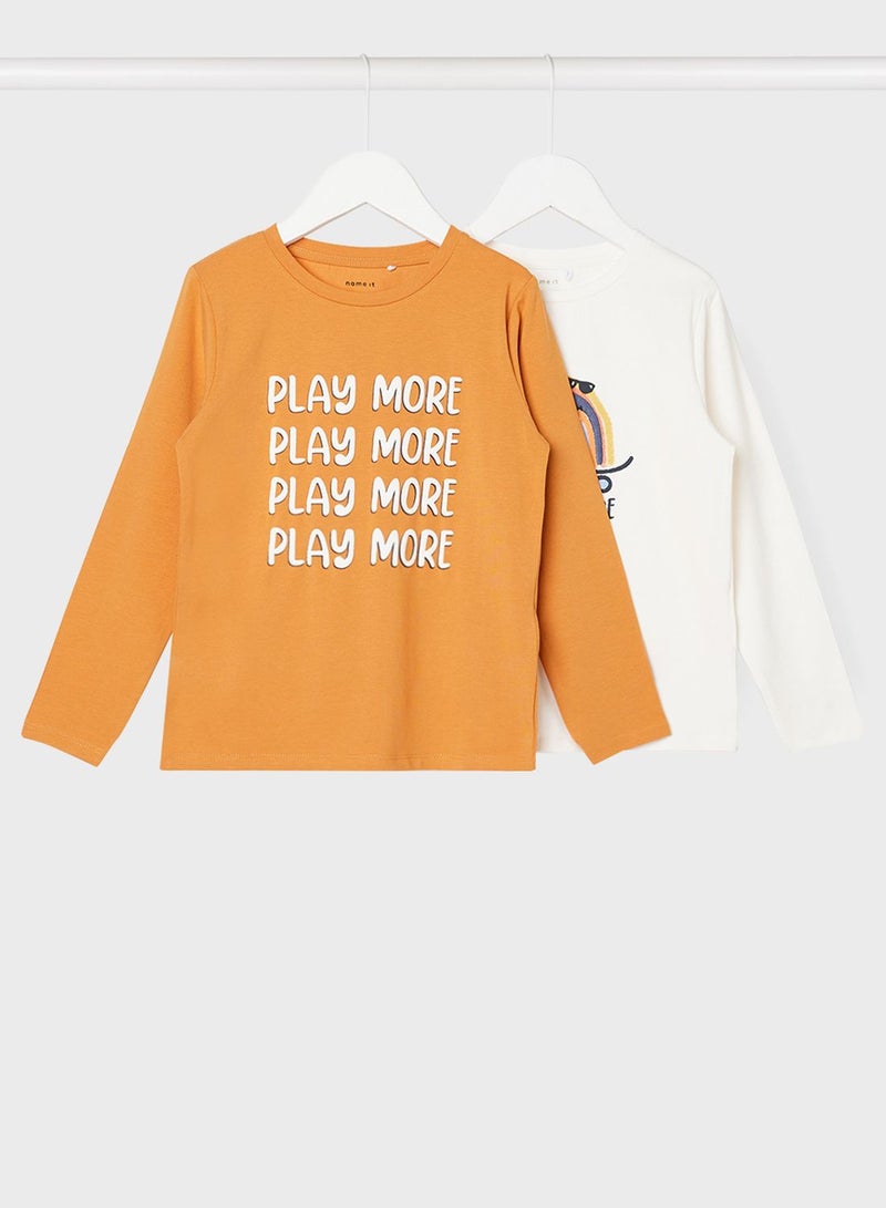 NAME IT Kids 2 Pack Logo T-Shirt  - Image 1