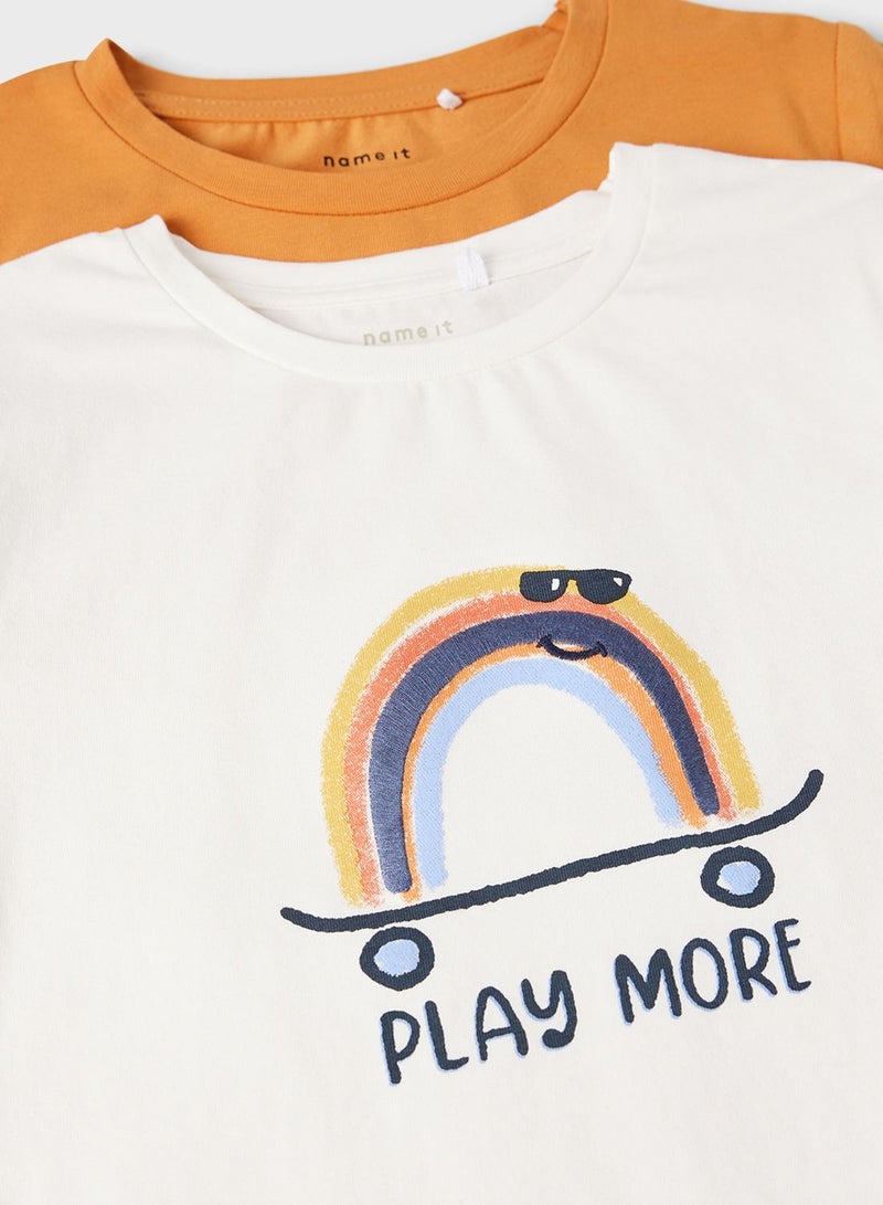 NAME IT Kids 2 Pack Logo T-Shirt  - Image 3
