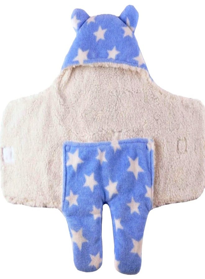 First Kick New Born Baby Blanket Pack of Super Soft Wearable Baby Wrapper Durable Fleece Polyester Cum Baby Sleeping Bag for Baby Boys, Baby Girls, Babies (76cm x 70cm, 0-6 Months) Blue - Image 3