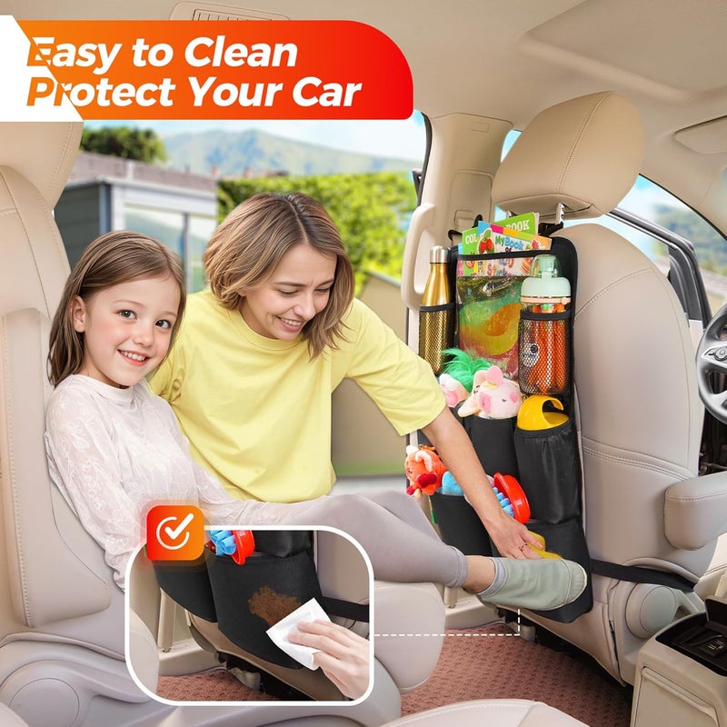 SURDOCA Upgraded Car Organizer with 11-in Touch Screen Tablet Holder and 8 Pockets - Image 3
