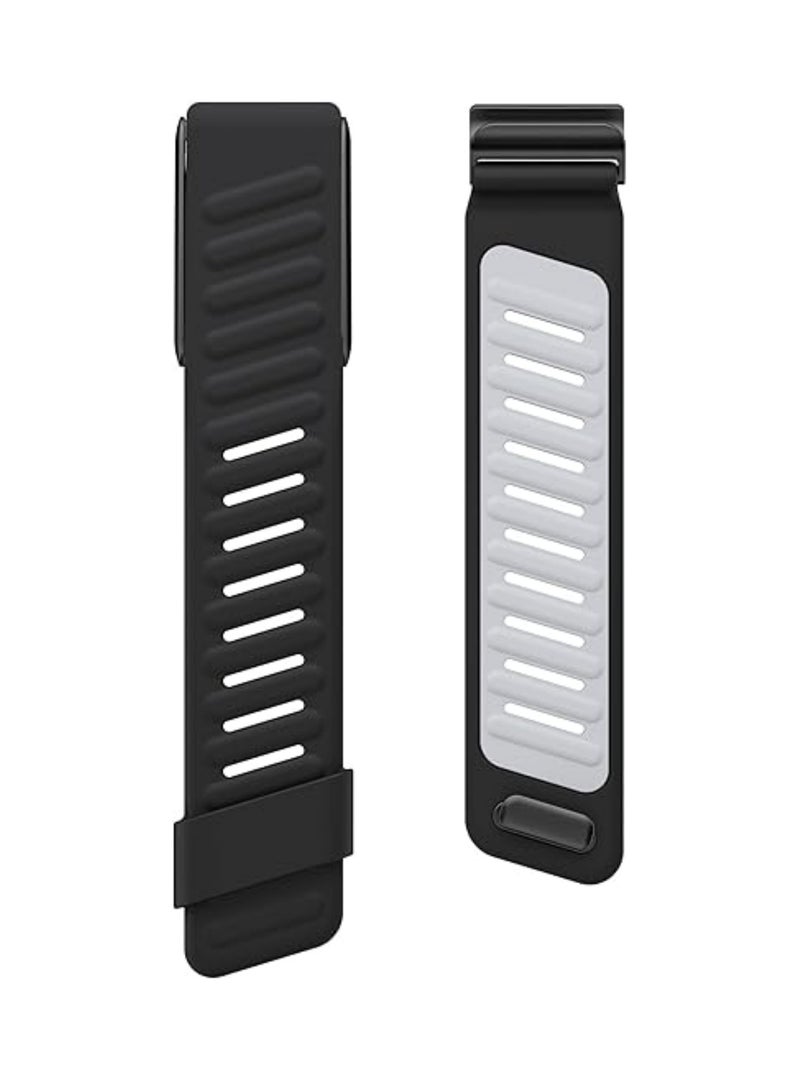 اووكاي حزام سيليكون لساعة WHOOP MG، حزام بديل رياضي ناعم ومتين ومريح للرجال والنساء مع موصل إطار معدني (أسود + رمادي فاتح) - Image 3