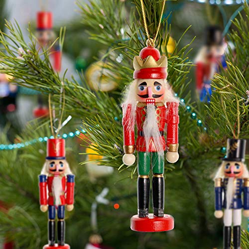 Ornativity Nutcrackers Hanging Ornament Figures - Christmas Mini Wooden King and Soldier Nutcracker - Image 5