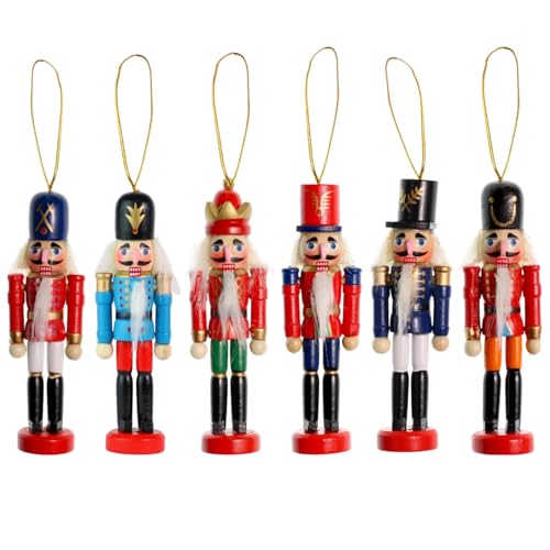 Ornativity Nutcrackers Hanging Ornament Figures - Christmas Mini Wooden King and Soldier Nutcracker - Image 1
