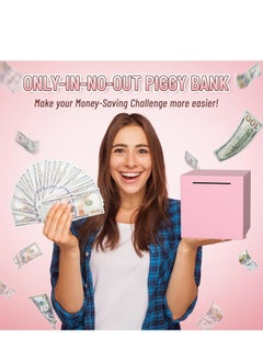 Joyelink Bank for Adults, Stainless Steel Savings Bank to Help Budget and Save, Metal Money Bank Only Savings Box, Must Break to Access Money, 5.9"X5.9"X5.9" Pink  - Image 4