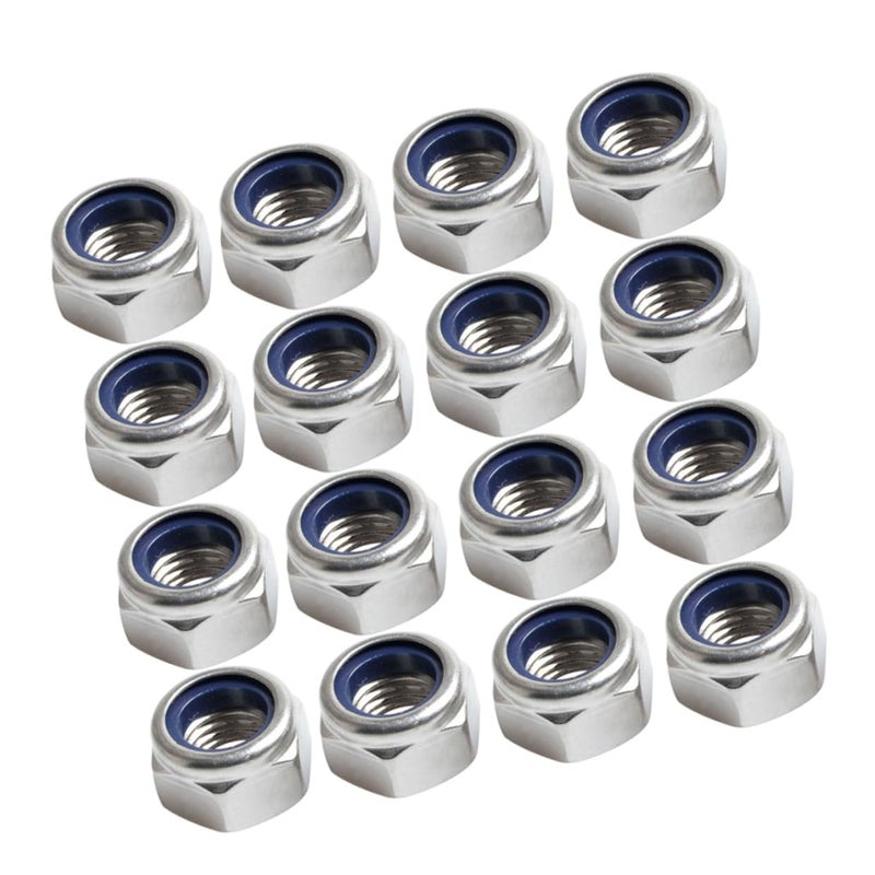 Long lifespan Veemoon 200pcs Stainless Steel Nuts with Nylon Insert Fasteners for Indoor Outdoor Use for Wet Environments Repeated use trusted quality - Image 1