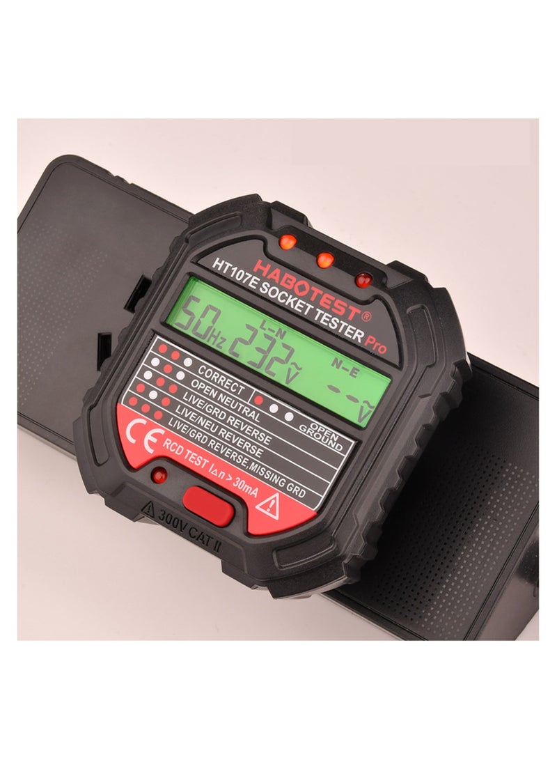 HABOTEST Outlet Tester, Socket Tester with Voltage Display (HT107E) - Image 3
