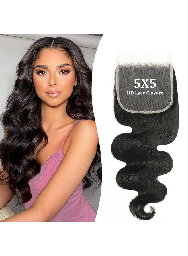 DMS 5X5 Lace Closure Human Hair Body Wave Closure 5X5 HD Lace Closure Free Part 12A Brazilian Virgin Human Hair Body Wave Closure Top Swiss Lace Closure(10 inch) - Image 1
