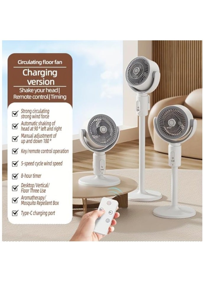 IMPERIUM - Standing Fan for Bedroom, 82ft CirculAir Oscillating Fan, 20dB Ultra-Quiet, 908 CFM High Airflow, DC Motor, 8 Speeds, 4 Modes, Remote Control, Sensor, 9H Timer, Type C Fast Charging, Automatic Shaking - Image 1