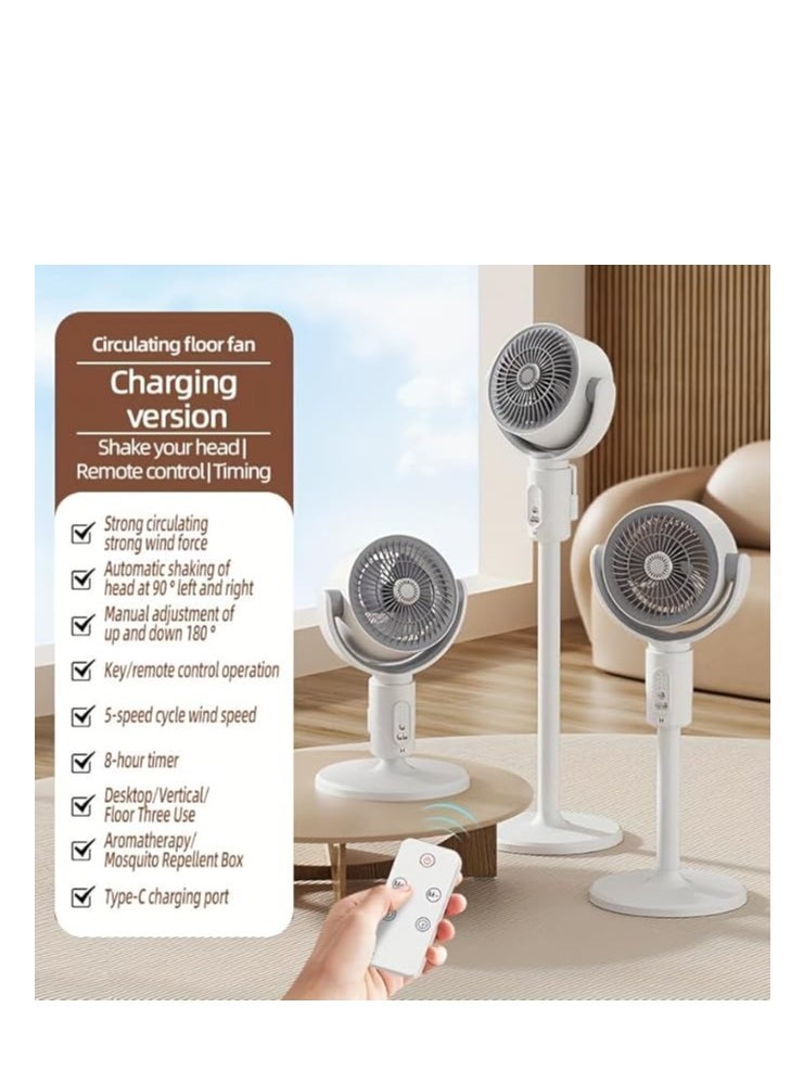 IMPERIUM - Standing Fan for Bedroom, 82ft CirculAir Oscillating Fan, 20dB Ultra-Quiet, 908 CFM High Airflow, DC Motor, 8 Speeds, 4 Modes, Remote Control, Sensor, 9H Timer, Type C Fast Charging, Automatic Shaking - Image 1