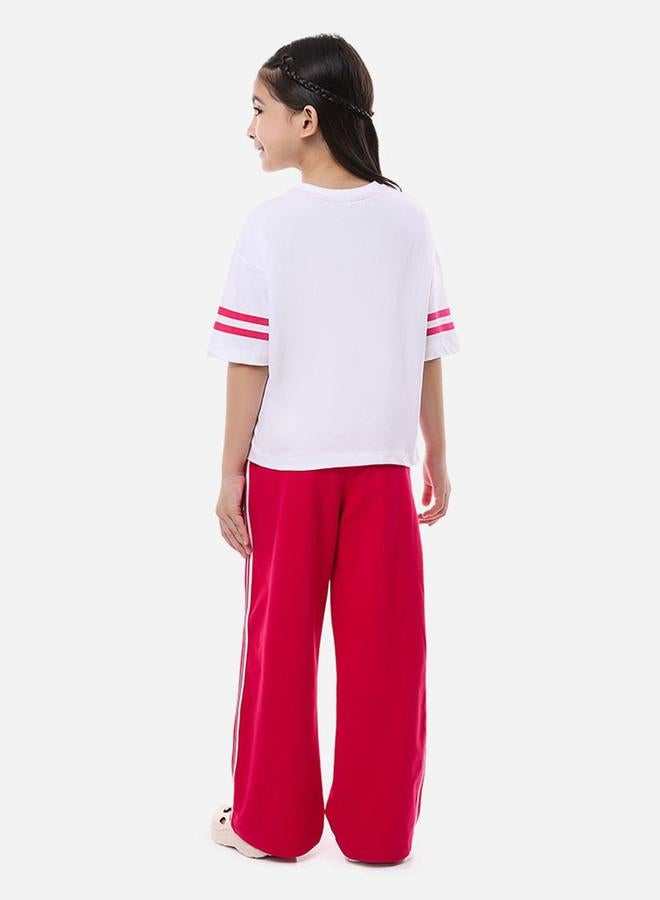 victor and jane Victor and Jane Slogan Print Knit Crop Top and Wide-Leg Pants Set - Image 2