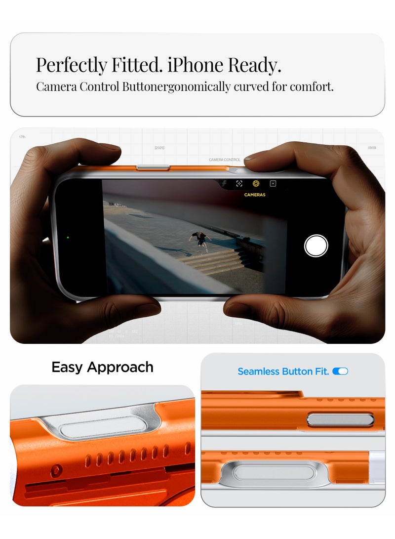 Spigen Classic C1 MagFit for iPhone 17 Pro MAX Case Cover with MagSafe & Extreme Protection Tech - Tangerine - Image 4