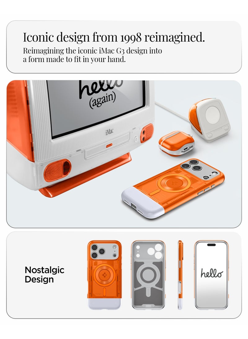 Spigen Classic C1 MagFit for iPhone 17 Pro MAX Case Cover with MagSafe & Extreme Protection Tech - Tangerine - Image 3