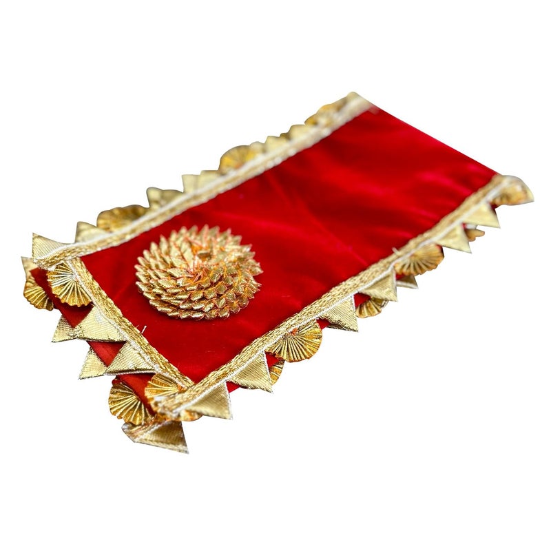 Pooja Ghar Velvet Shringar Dupatta for MaataGanpatiRadha Krishna Idol - Image 3