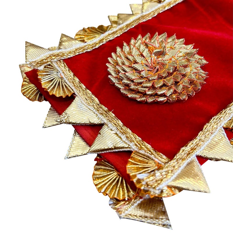 Pooja Ghar Velvet Shringar Dupatta for MaataGanpatiRadha Krishna Idol - Image 2