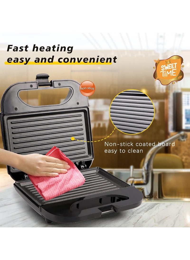 Generic - Grill, Sandwich Maker Double-Sided Non-Stick Toaster with Automatic Temperature Control - Image 1
