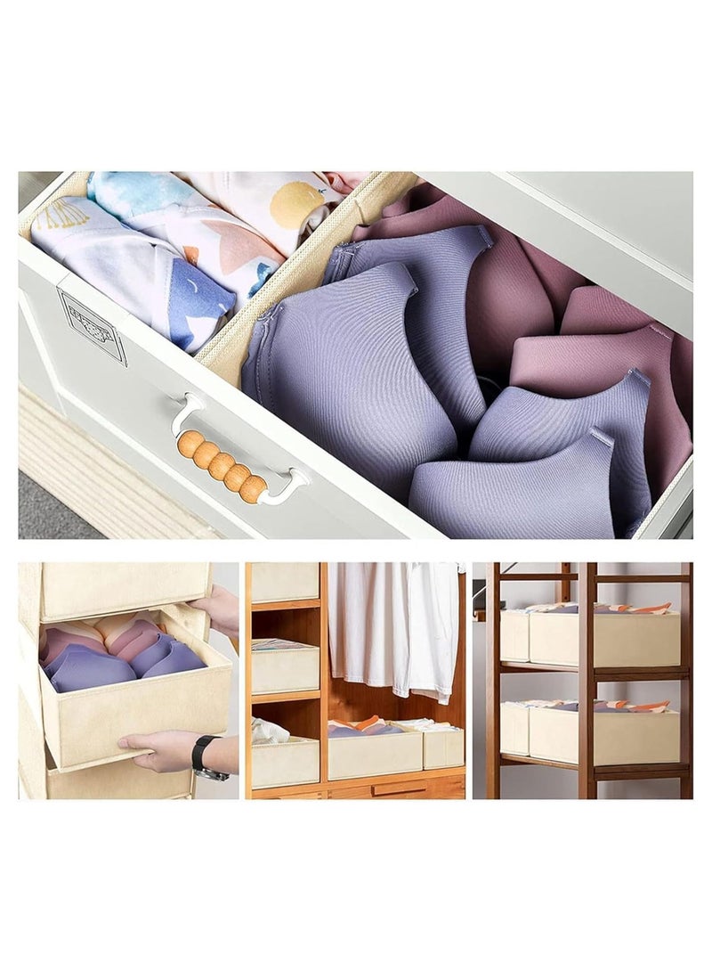 NANAO منظم أدراج مكون من 12 قطعة للملابس، منظم قابل للطي للملابس الداخلية ومنظمات خزانة للملابس، الجوارب، الملابس الداخلية، صندوق تخزين الملابس (بيج) - Image 2