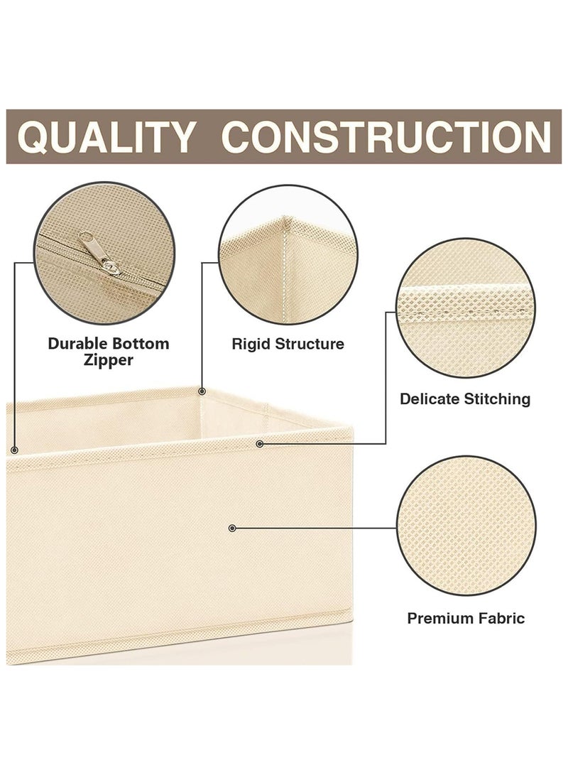 NANAO منظم أدراج مكون من 12 قطعة للملابس، منظم قابل للطي للملابس الداخلية ومنظمات خزانة للملابس، الجوارب، الملابس الداخلية، صندوق تخزين الملابس (بيج) - Image 5