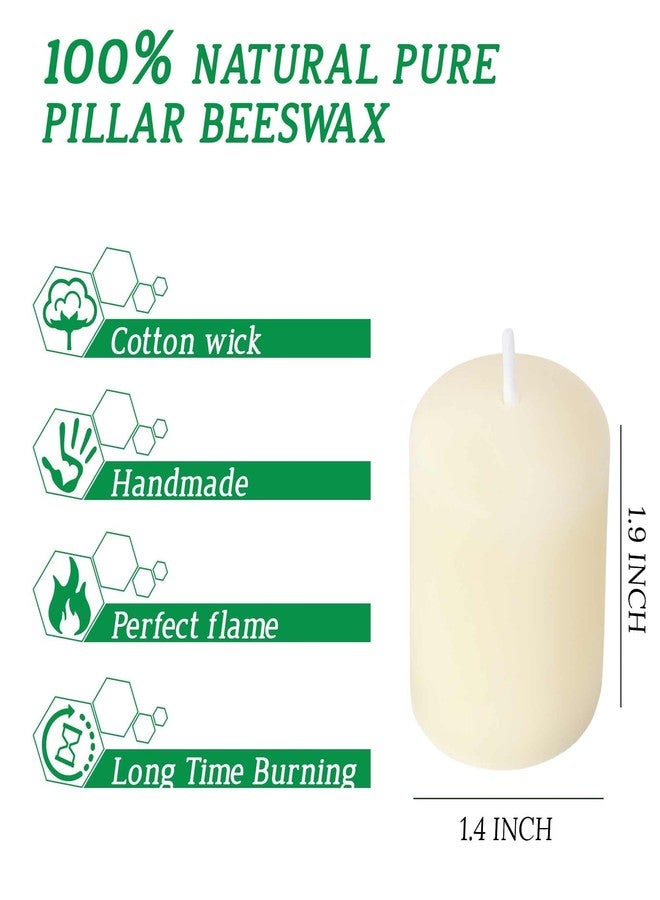 ENCANLIGHT 6 Packs White Natural Non-Toxic Bees waxs Pillar Candle,1.27"x1.75" Large and Smkeless,2 Hour Burn Time for Votives Weddings,Christmas,Advent, Ralex, Prayers - Image 2