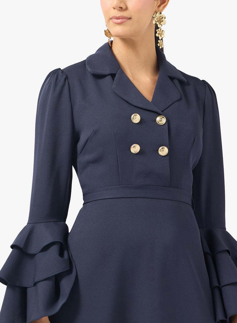 Khizana Dress With Flared Sleeves - Image 3