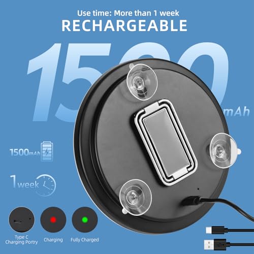 Suupvaor 30x Magnifying Mirror with Light, Large 6" Rechargeable Lighted 30x Magnified Mirror with Suction Cups & Table Stand, 3 Color Modes Dimmable Light up Travel Magnifying Makeup Mirror High Magnification - Image 5
