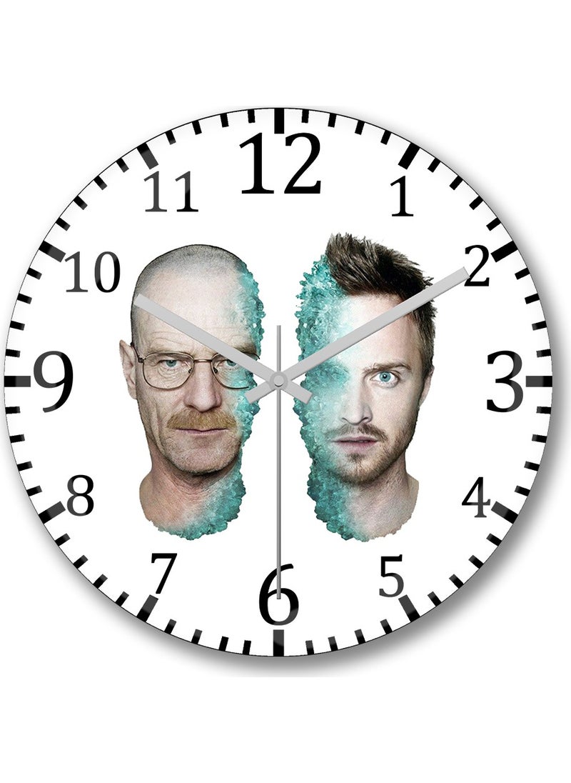 Baskı Dükkanı Print Shop Chemistry Wall Clock Curved Real Glass 