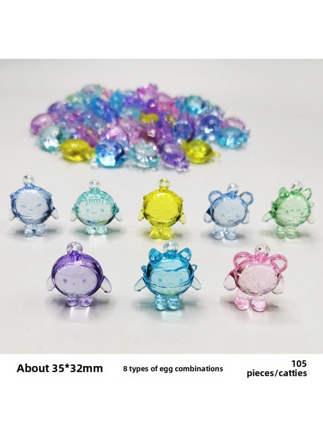 Color Spinning Top Children's Toy Set 3A Acrylic Healthy Durable Material Cartoon Animal Handmade Jewelry-Color:8 Baby Egg Combinations (105/kg) - Image 1