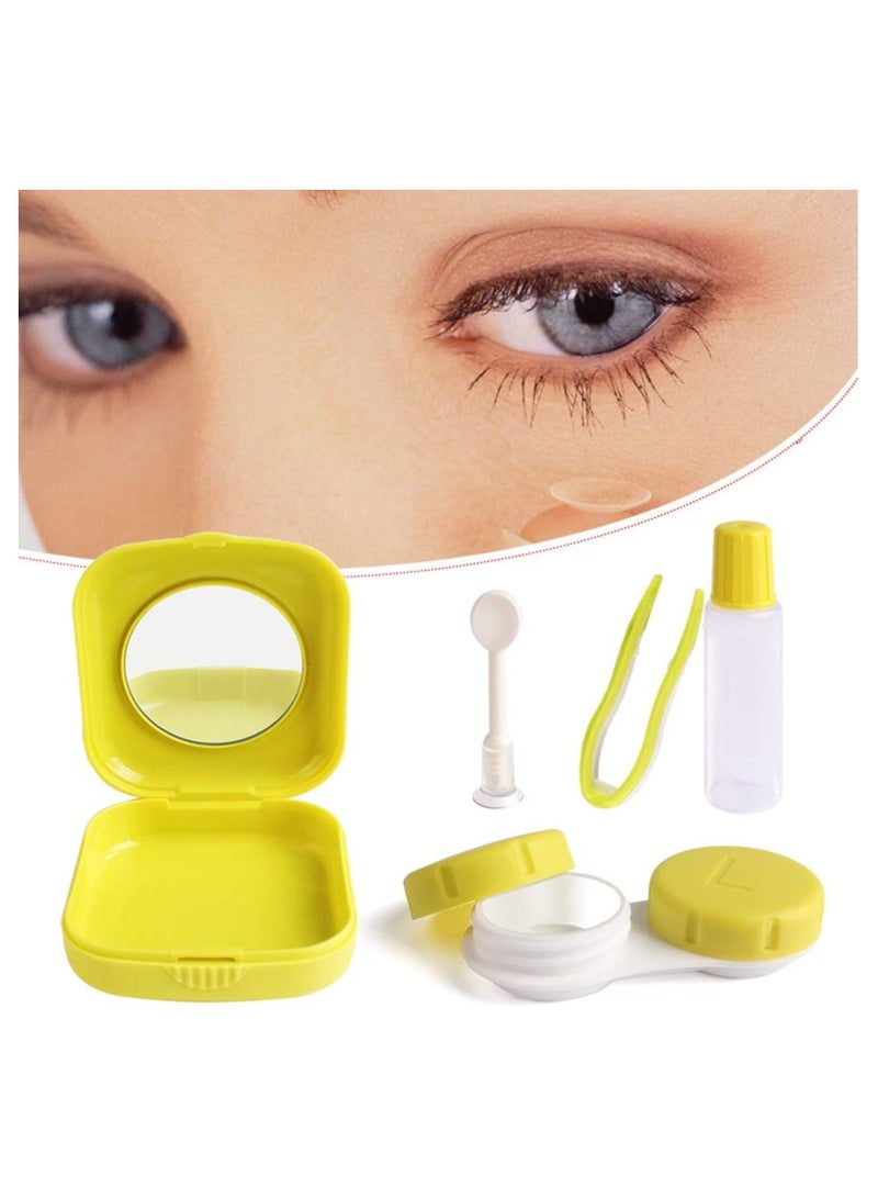 Mini Square Contact Lens Case Box Travel Kit Easy Carry Mirror Container Purple - Image 3