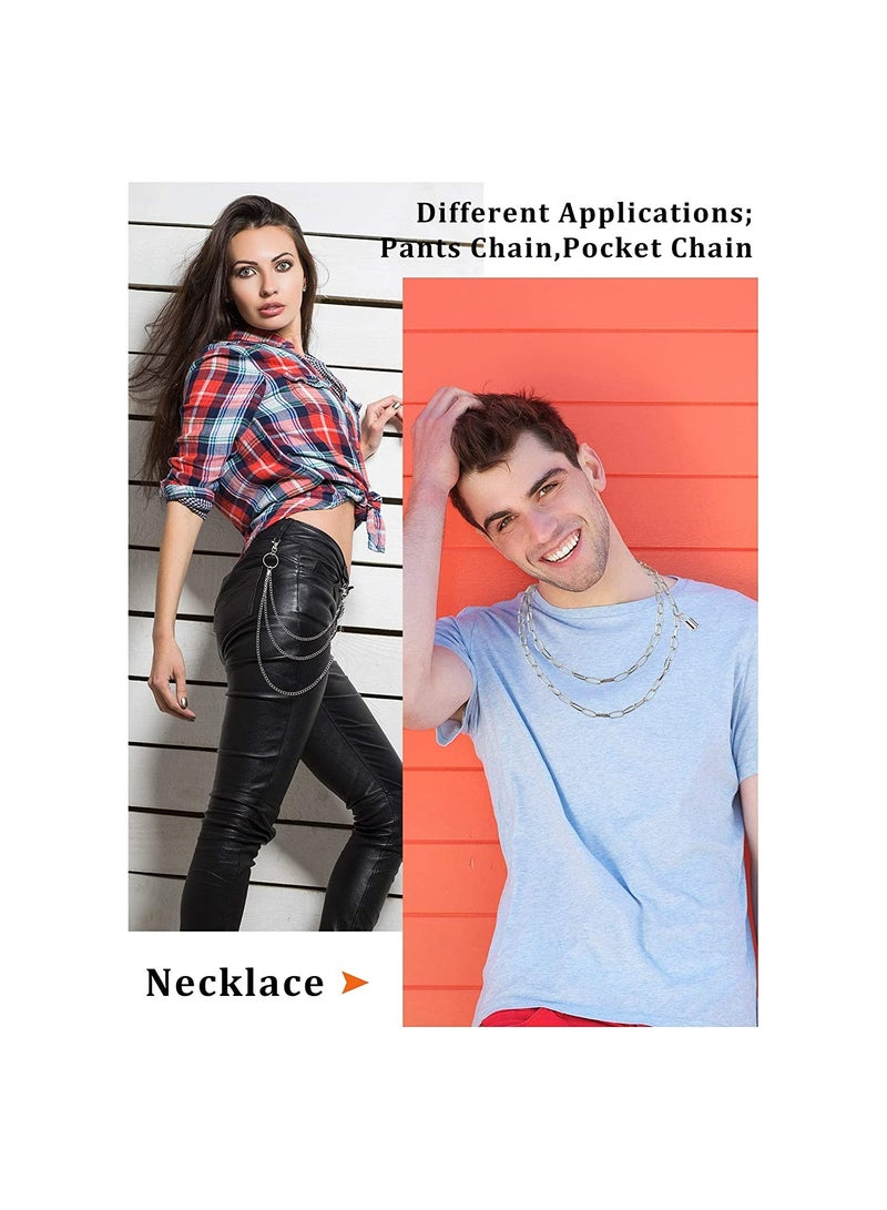 KASTWAVE Belt Chain 3Pcs Metal Waist Chain Belts Pocket Chain Chains for Wallet Pants Jeans Goth Accessories for Jeans Skirts Pants Dresses Girls Women Goth Accessories for Men and Women - Image 5