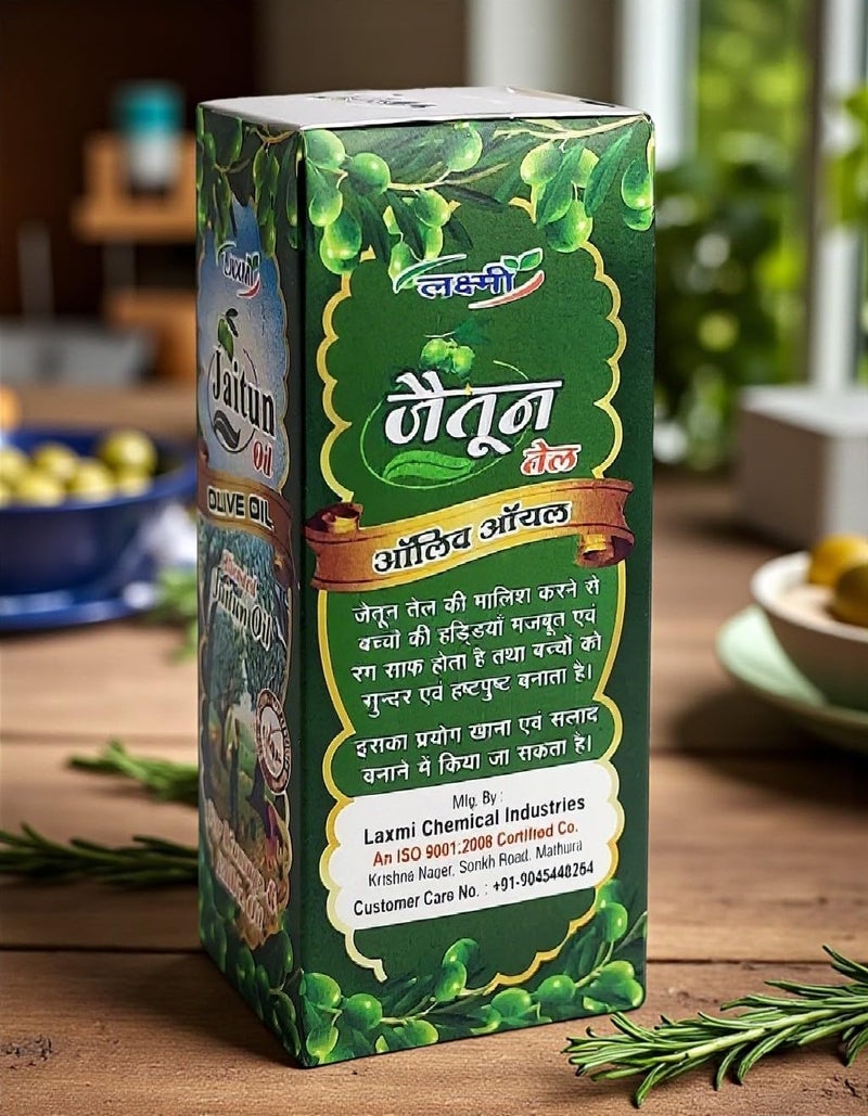 LAXMI Extra Light Olive Oil 200ml | Jaitun Tail for Skin, Hair, Face & Body Massage | Lightweight Non-Sticky Moisturizing Oil | Suitable for Baby Massage & Daily Personal Care - Image 4