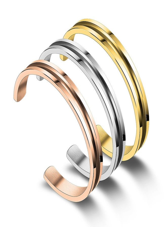 Zuo Bao Hair Tie Bracelet High Polished Cuff Bangle Bracelet for Women (3PCS) - Image 1