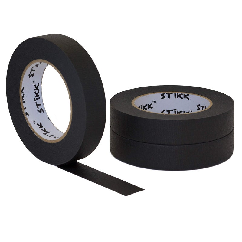 STIKK Painters Tape - 3pk Black Painter Tape - 1 inch x 60 Yards - Paint Tape for Painting, Edges, Trim, Ceilings - Masking Tape for DIY Paint Projects - Residue-Free Painting Tape - Image 1