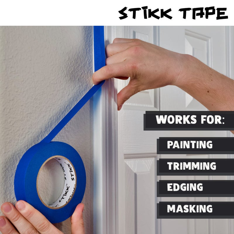 STIKK Painters Tape - 3pk Black Painter Tape - 1 inch x 60 Yards - Paint Tape for Painting, Edges, Trim, Ceilings - Masking Tape for DIY Paint Projects - Residue-Free Painting Tape - Image 4