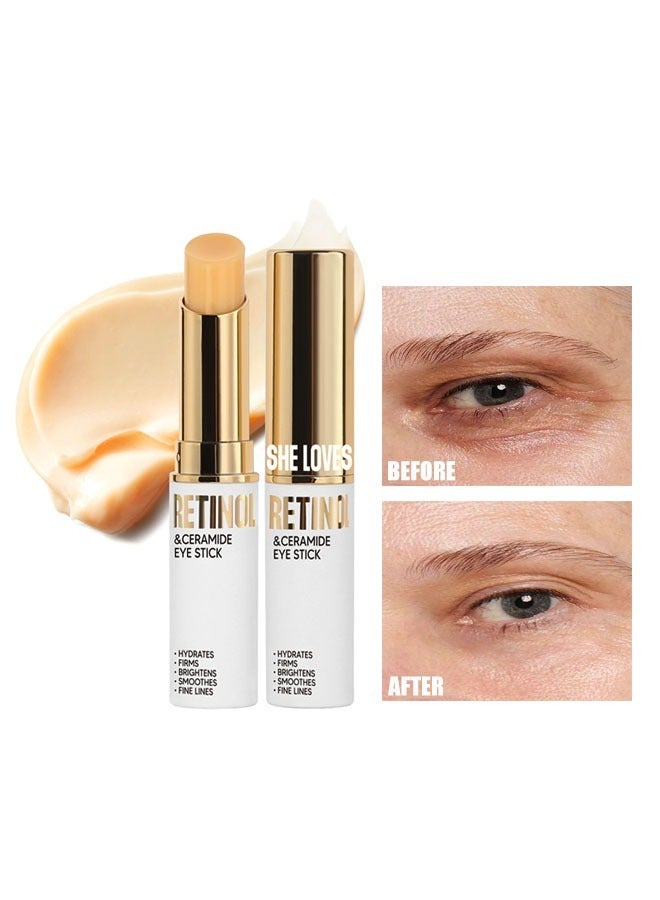 شيلافز 1 قرص من الريتينول والسيراميد عصا العين لعلاج الهالات السوداء والانتفاخ ، والحد من الخطوط الدقيقة تحت العين المضادة للشيخوخة كيس كريم ، يساعد على تحسين الخطوط الدقيقة الهالات السوداء و نسيج الجلد - Image 1