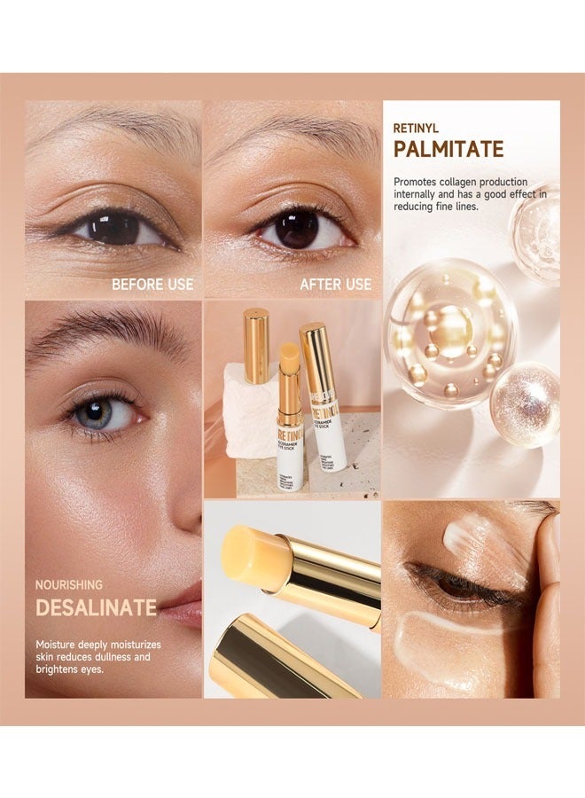 شيلافز 1 قرص من الريتينول والسيراميد عصا العين لعلاج الهالات السوداء والانتفاخ ، والحد من الخطوط الدقيقة تحت العين المضادة للشيخوخة كيس كريم ، يساعد على تحسين الخطوط الدقيقة الهالات السوداء و نسيج الجلد - Image 2