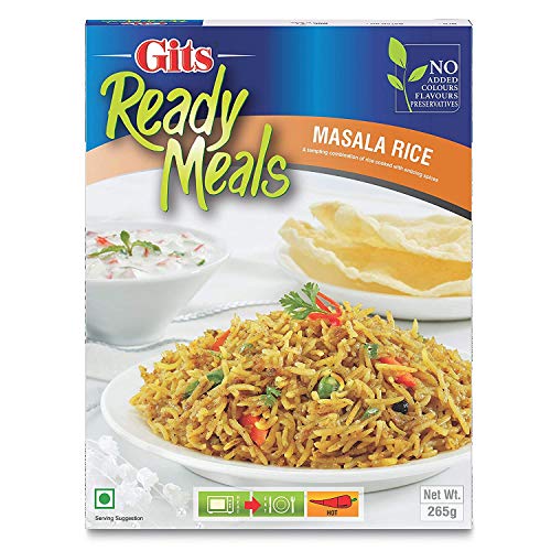 Gits Ready to Eat Rice Combo 1060g (Veg Biryani 265g X Pack of 2 + Masala Rice 265g + Veg Pulao 265g) - Image 4