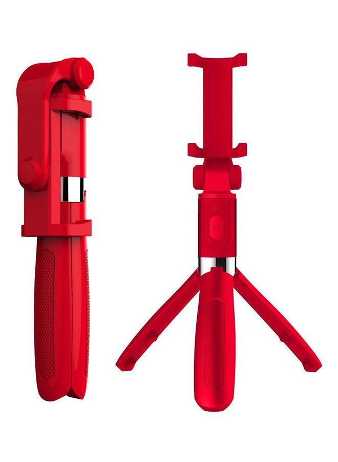 NIBEMINENT Bluetooth Extendable Selfie Stick With Remote Tripod Stand Red 