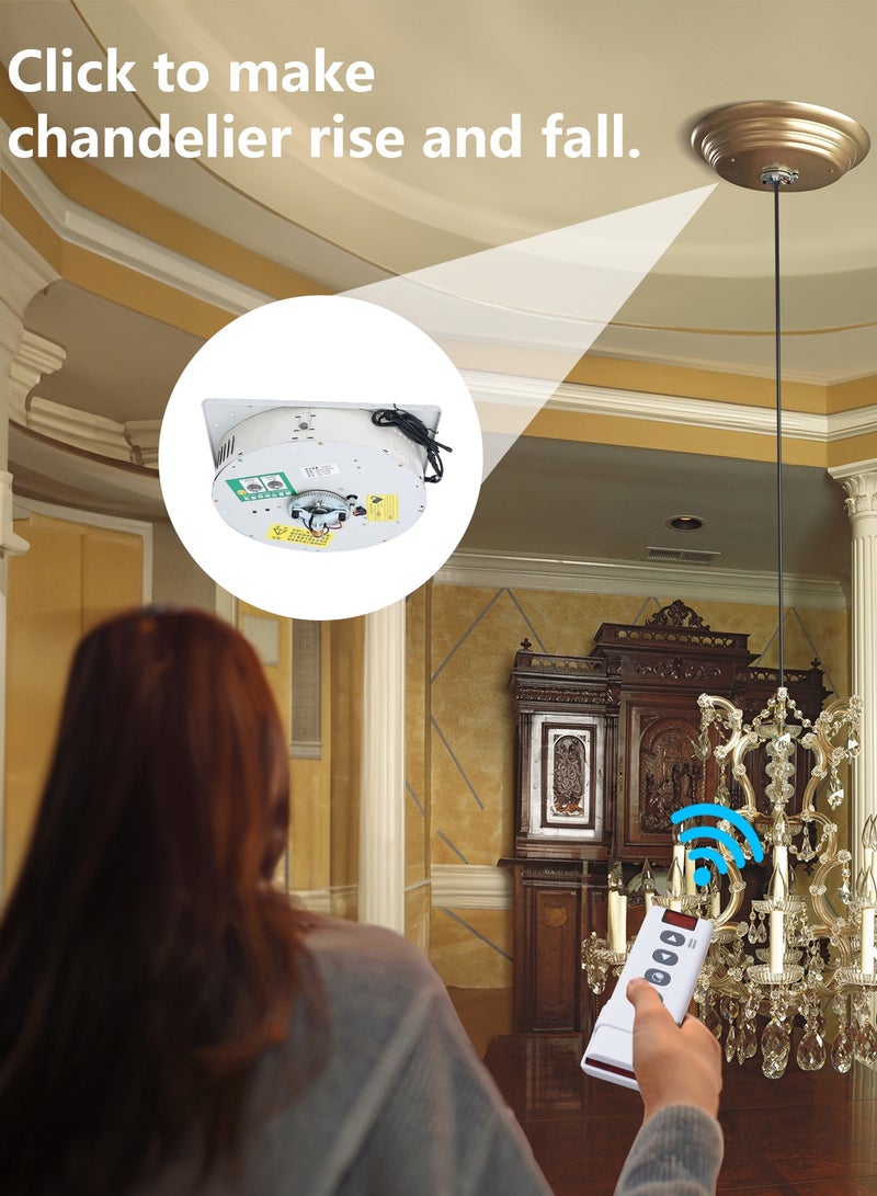 Huiye Rotating Chandelier Lift System, 220V Power Light Lift Motorized Chandelier Hoist Rotating Function & Lifting(100kg, 6m Lift) - Image 5