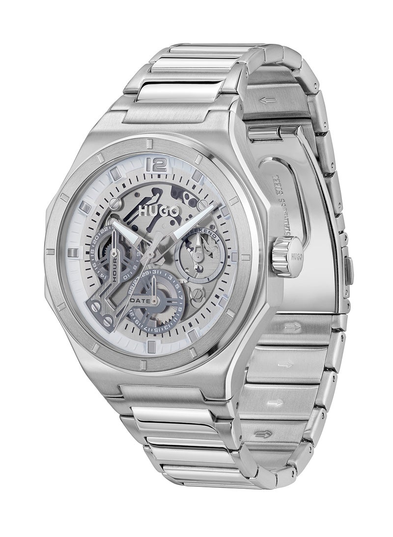 HUGO BOSS ROUND ANALOG MEN'S SILVER CASE WATCH - 1530377 - Image 1