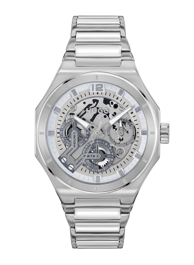 HUGO BOSS ROUND ANALOG MEN'S SILVER CASE WATCH - 1530377 - Image 3