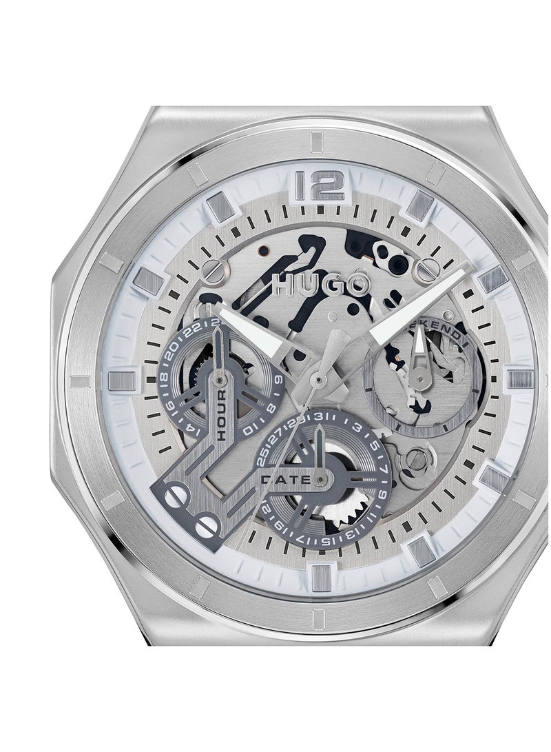 HUGO BOSS ROUND ANALOG MEN'S SILVER CASE WATCH - 1530377 - Image 4