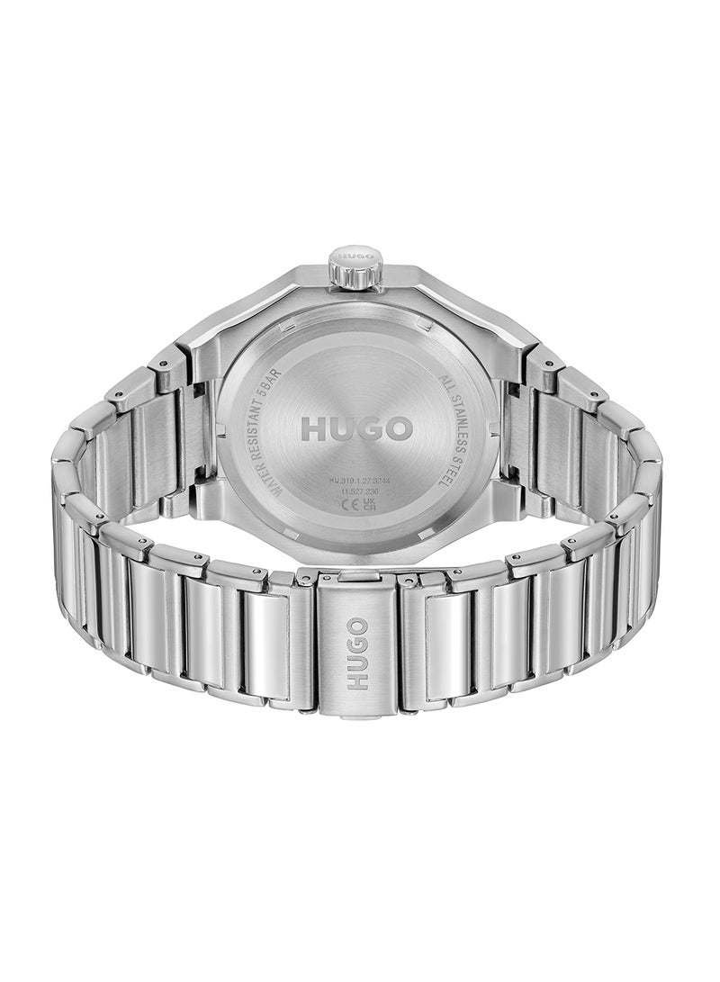HUGO BOSS ROUND ANALOG MEN'S SILVER CASE WATCH - 1530377 - Image 2