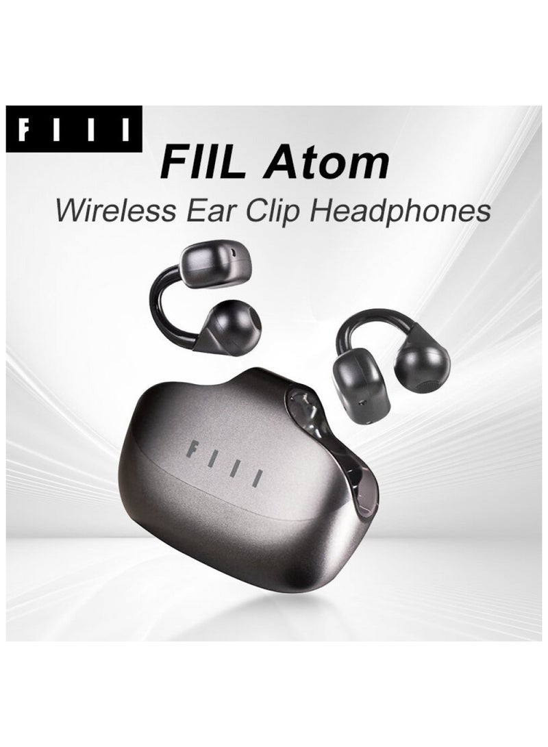 فيل FIIL Atom Ear‑clip Bluetooth Headphones – Ultra‑light design, Bluetooth 5.4, 8h playback, Charging Case with 3.5x refills, IPX5 Waterproof | F047 | - Image 4