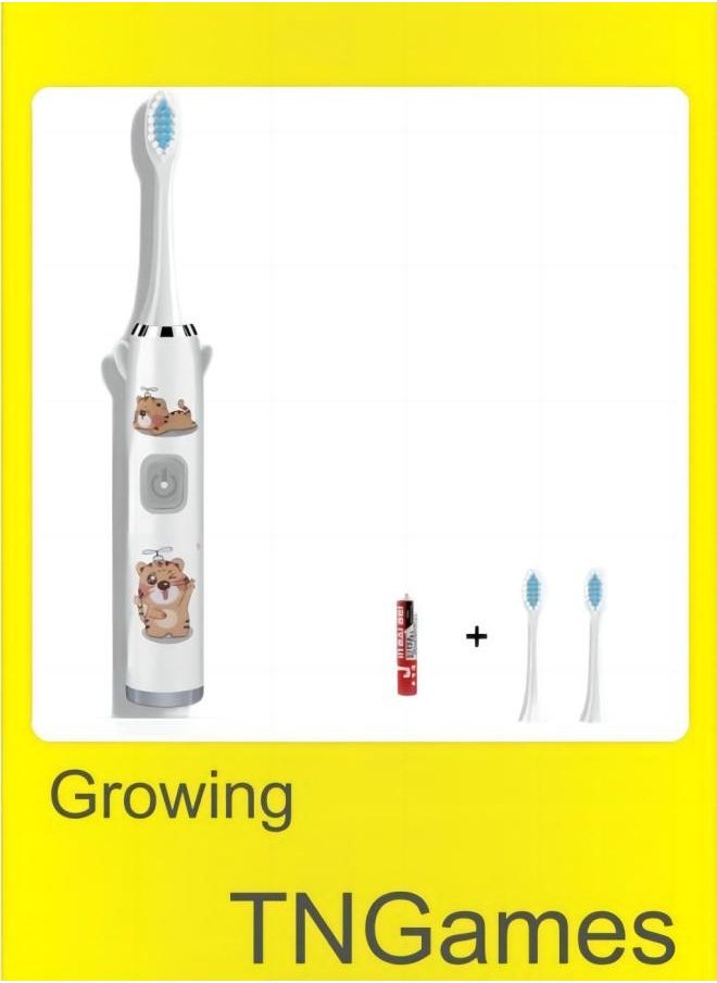 TNGames - Electric Toothbrush for Children with Three Brush Heads and One Battery White - Image 1