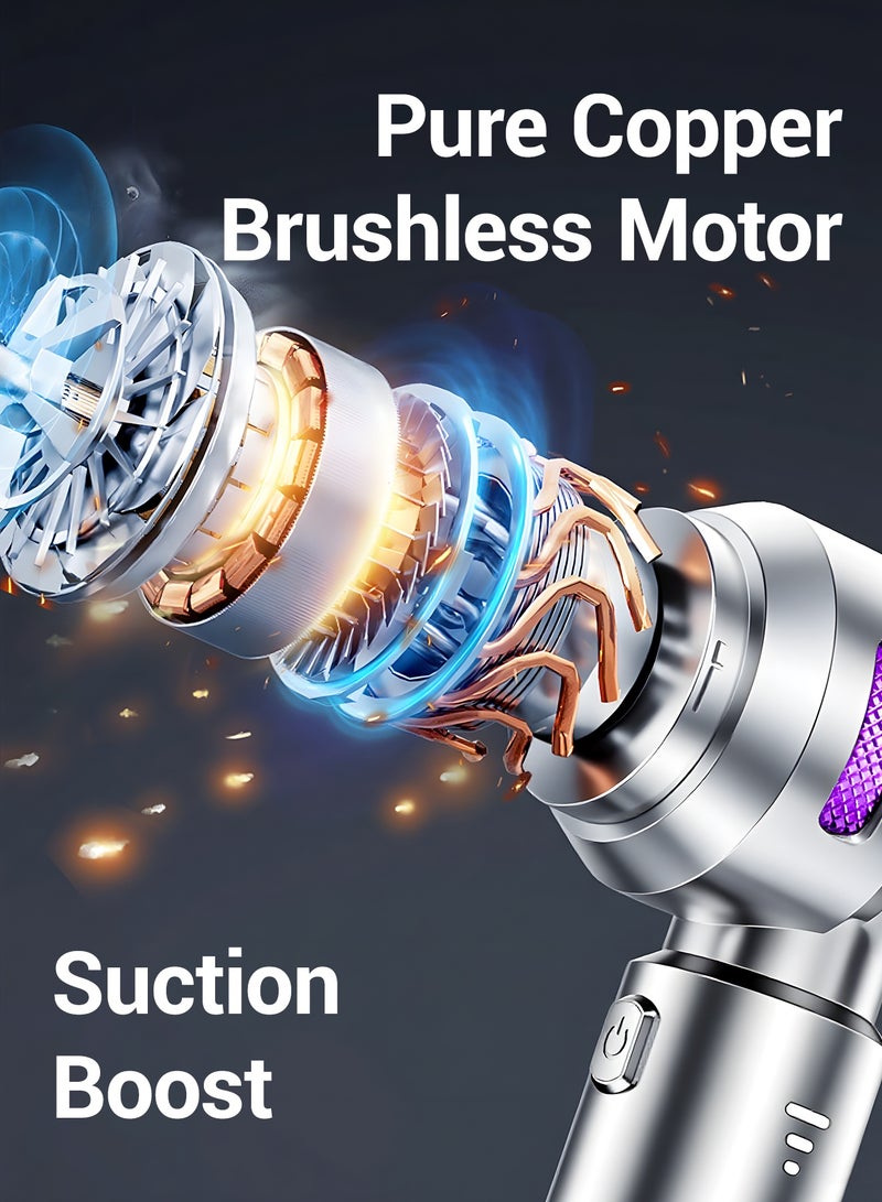 Car Vacuum Dual Use Blow Cleaner Handheld Auto Vaccum Cleaner Brushless three-speed high suction Blower - Image 2