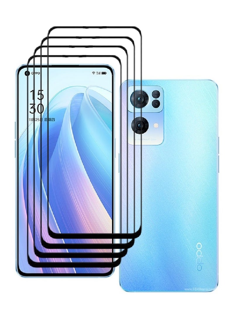 AINA 4 Pieces Tempered Glass Screen Protector 5D Designed For Oppo Reno7 Pro 5G Full Glue Edge to Edge Full Screen Coverage And Bubble Free - Image 1